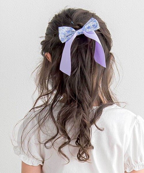 Tartine et Chocolat（タルティーヌエショコラ）の「【日本製】【お揃い】リバティ(Aralia Pansy)タナローンヘアゴム（ヘアゴム・キッズ・パープル系その他/ピンク系その他・FREE）」の4枚目の写真
