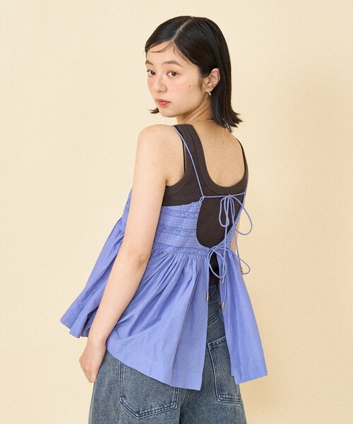 FREAK'S STORE(フリークスストア)の「インド レースキャミソール 限定展開(キャミソール・レディース・レッド/サックスブルー/ブラック/オフホワイト・フリ-)」の3枚目の写真