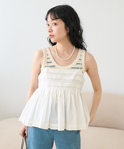 FREAK'S STORE(フリークスストア)の「インド レースキャミソール 限定展開(キャミソール・レディース・レッド/サックスブルー/ブラック/オフホワイト・フリ-)」の18枚目の写真