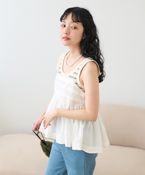 FREAK'S STORE(フリークスストア)の「インド レースキャミソール 限定展開(キャミソール・レディース・レッド/サックスブルー/ブラック/オフホワイト・フリ-)」の20枚目の写真