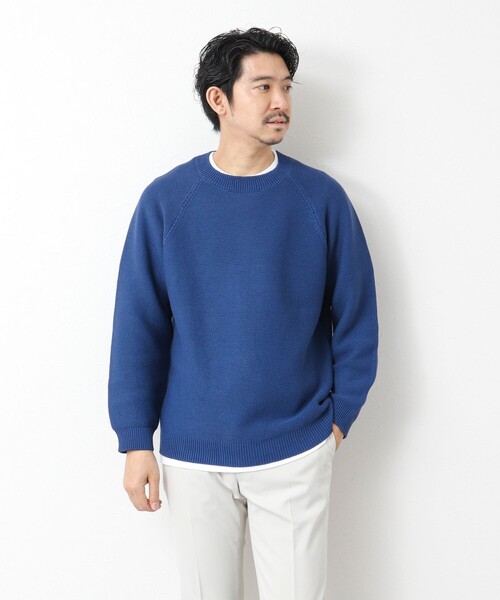 NOLLEY’S（ノーリーズ）の「7Gガーター ラグランスリーブ プルオーバーニット（インナー付き）25SS（ニット/セーター・メンズ・ライトグレー/ブラック/ブルー・M/L）」の9枚目の写真
