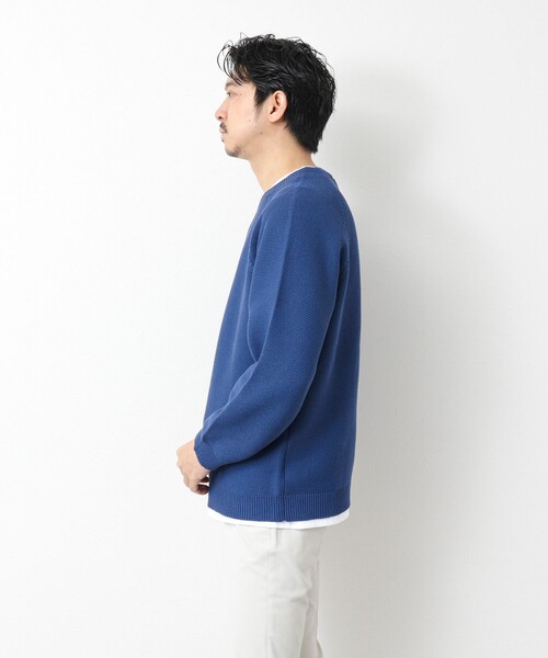 NOLLEY’S（ノーリーズ）の「7Gガーター ラグランスリーブ プルオーバーニット（インナー付き）25SS（ニット/セーター・メンズ・ライトグレー/ブラック/ブルー・M/L）」の10枚目の写真