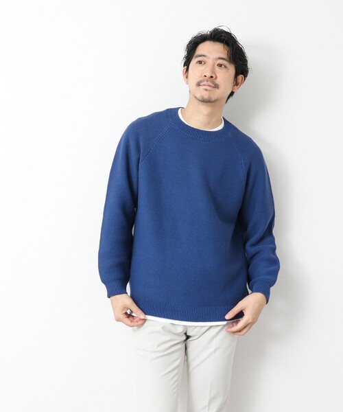 NOLLEY’S（ノーリーズ）の「7Gガーター ラグランスリーブ プルオーバーニット（インナー付き）25SS（ニット/セーター・メンズ・ライトグレー/ブラック/ブルー・M/L）」の12枚目の写真