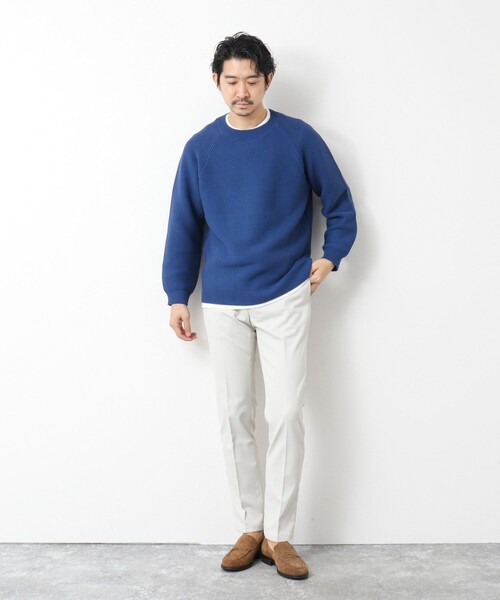 NOLLEY’S（ノーリーズ）の「7Gガーター ラグランスリーブ プルオーバーニット（インナー付き）25SS（ニット/セーター・メンズ・ライトグレー/ブラック/ブルー・M/L）」の13枚目の写真