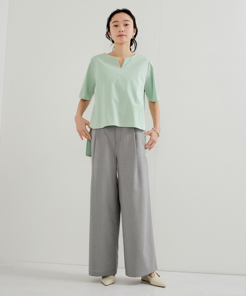 le cercle ADAM ET ROPE'（ルセルクルアダムエロペ）の「2WAYヘムカットプルオーバー（Tシャツ/カットソー・レディース・ホワイト/ライトグリーン/ブラック/ベージュ系/ホワイト系・FREE）」の19枚目の写真