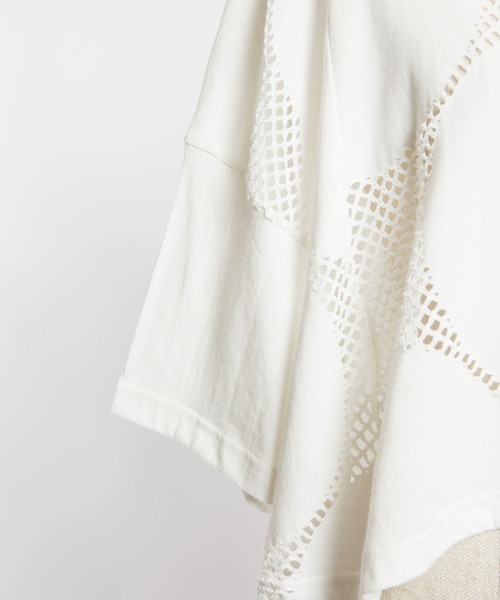 gomme（ゴム）の「ドットメッシュ　クロップドコクーンＴ（Tシャツ/カットソー・レディース・ブラック/ホワイト・MEDIUM）」の14枚目の写真