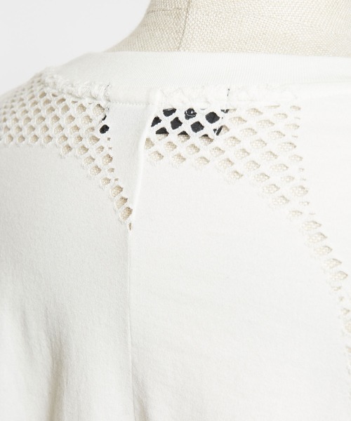 gomme（ゴム）の「ドットメッシュ　クロップドコクーンＴ（Tシャツ/カットソー・レディース・ブラック/ホワイト・MEDIUM）」の17枚目の写真