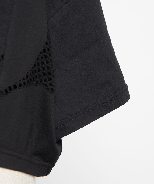 gomme（ゴム）の「ドットメッシュ　クロップドコクーンＴ（Tシャツ/カットソー・レディース・ブラック/ホワイト・MEDIUM）」の22枚目の写真