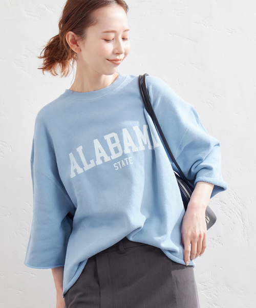 JOURNAL STANDARD（ジャーナルスタンダード）の「《追加2》ハーフスリーブロゴスウェット（スウェット・レディース・チャコールグレー/ブルー系その他/ベージュ・FREE）」の3枚目の写真