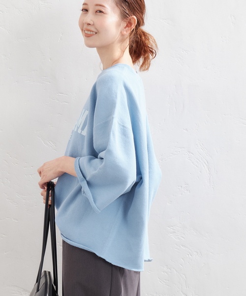 JOURNAL STANDARD（ジャーナルスタンダード）の「《追加2》ハーフスリーブロゴスウェット（スウェット・レディース・チャコールグレー/ブルー系その他/ベージュ・FREE）」の6枚目の写真