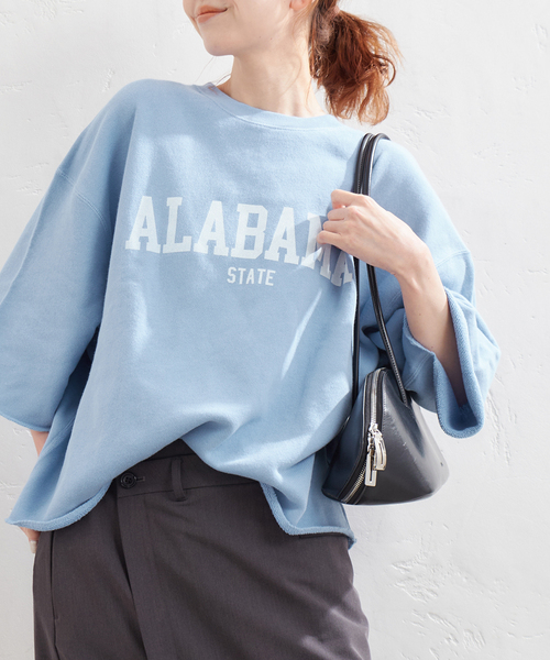 JOURNAL STANDARD（ジャーナルスタンダード）の「《追加2》ハーフスリーブロゴスウェット（スウェット・レディース・チャコールグレー/ブルー系その他/ベージュ・FREE）」の7枚目の写真