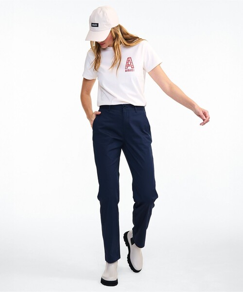 AIGLE(エーグル)の「COOLMAX 接触冷感 速乾 ドライ ストレートフィットパンツ(チノパンツ・レディース・ダークブルー/モスグリーン・40/38/36/35)」の22枚目の写真