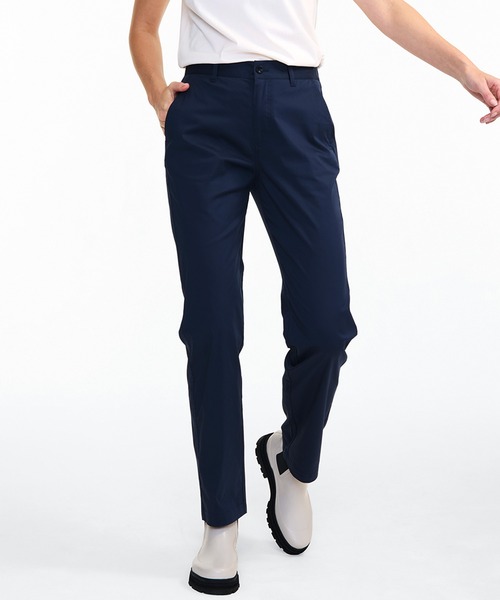 AIGLE(エーグル)の「COOLMAX 接触冷感 速乾 ドライ ストレートフィットパンツ(チノパンツ・レディース・ダークブルー/モスグリーン・40/38/36/35)」の1枚目の写真