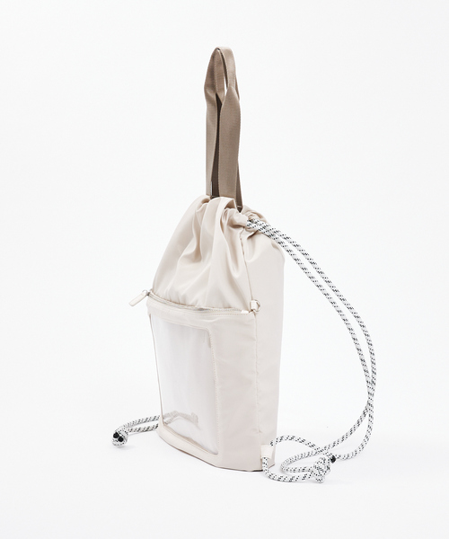 LOWELL things（ロウェル　シングス）の「【推し活】オシゴトナップサックトートバッグ/推し活バッグ/2WAY/うちわもすっぽり入る（バックパック/リュック・レディース・アイボリー/ブラック・フリー）」の12枚目の写真