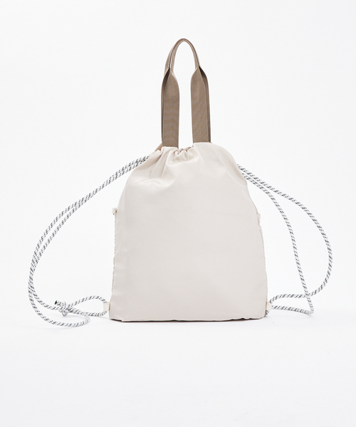 LOWELL things（ロウェル　シングス）の「【推し活】オシゴトナップサックトートバッグ/推し活バッグ/2WAY/うちわもすっぽり入る（バックパック/リュック・レディース・アイボリー/ブラック・フリー）」の13枚目の写真