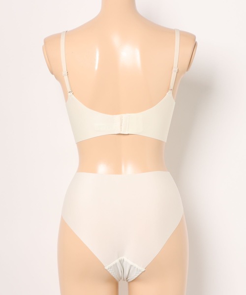 2点セット】レース ギャザー ノンワイヤー ブラジャー&ショーツ