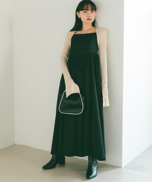 VANNIE U(ヴァニーユー)の「バイカラーパイピングワンハンドルバッグ/ショルダー付き(ショルダーバッグ・レディース・グレー/ブラック・FREE)」の8枚目の写真
