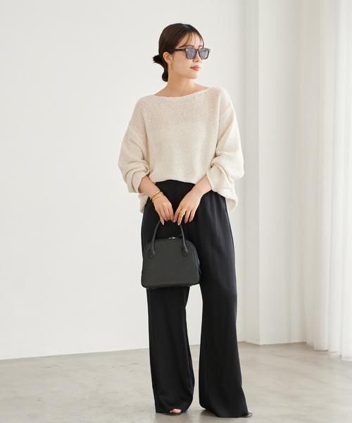 plage(プラージュ)の「silky satin minimal パンツ(その他パンツ・レディース・ブラック/カーキ・36/38)」の3枚目の写真