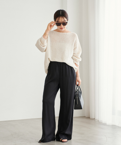 plage(プラージュ)の「silky satin minimal パンツ(その他パンツ・レディース・ブラック/カーキ・36/38)」の9枚目の写真