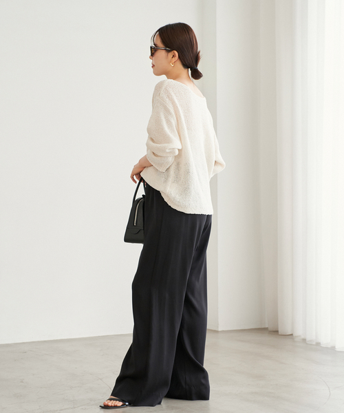 plage(プラージュ)の「silky satin minimal パンツ(その他パンツ・レディース・ブラック/カーキ・36/38)」の10枚目の写真