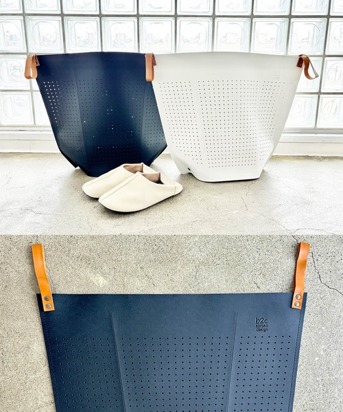 sarasa design（サラサデザイン）の「b2c ドット フォールディングバスケット（ランドリーグッズ・メンズ・ホワイト/ブラック・FREE）」の9枚目の写真