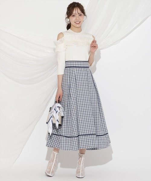 WILLSELECTION(ウィルセレクション)の「フリルドッキングリブニット(ニット/セーター・レディース・ピンク/ブラック/オフホワイト・FREE)」の9枚目の写真
