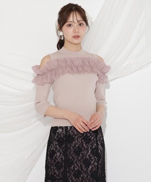 WILLSELECTION(ウィルセレクション)の「フリルドッキングリブニット(ニット/セーター・レディース・ピンク/ブラック/オフホワイト・FREE)」の16枚目の写真