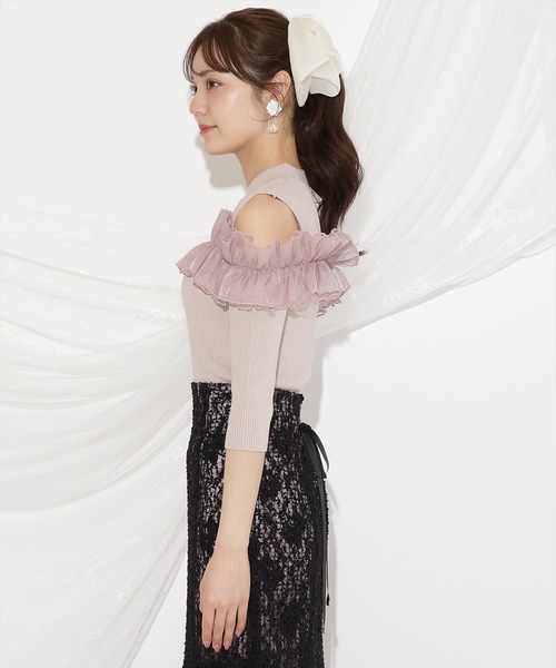WILLSELECTION(ウィルセレクション)の「フリルドッキングリブニット(ニット/セーター・レディース・ピンク/ブラック/オフホワイト・FREE)」の17枚目の写真