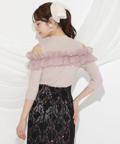 WILLSELECTION(ウィルセレクション)の「フリルドッキングリブニット(ニット/セーター・レディース・ピンク/ブラック/オフホワイト・FREE)」の18枚目の写真