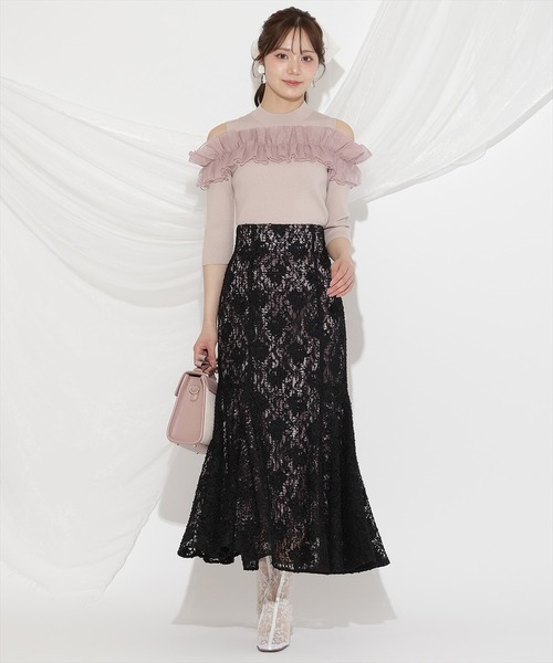 WILLSELECTION(ウィルセレクション)の「フリルドッキングリブニット(ニット/セーター・レディース・ピンク/ブラック/オフホワイト・FREE)」の21枚目の写真