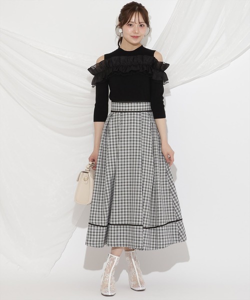 WILLSELECTION(ウィルセレクション)の「フリルドッキングリブニット(ニット/セーター・レディース・ピンク/ブラック/オフホワイト・FREE)」の15枚目の写真