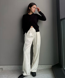 [ 春名亜美さんコラボ ]選べる3丈リネンライクタックパンツ