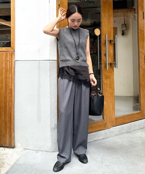 春名亜美さんコラボ ]選べる3丈リネンライクタックパンツ（その他