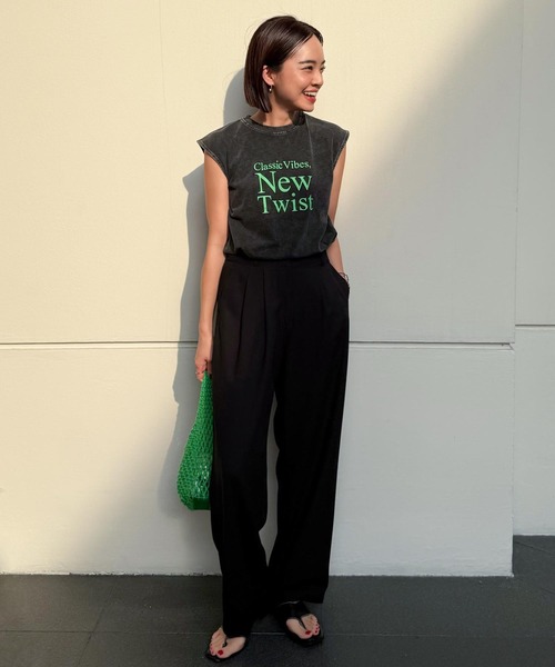 KOBE LETTUCE（コウベレタス）の「[ 春名亜美さんコラボ ]選べる3丈リネンライクタックパンツ（その他パンツ・レディース・ピンク系/ブラック/ベージュ系/ピンク/ブルー系/ブラック系/ベージュ/ブルー/グレー系/アイボリー系/ブラック系2・M2/M3/M1）」の15枚目の写真