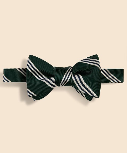 BROOKS BROTHERS（ブルックスブラザーズ）の「シルク　ミニBB#1ストライプ　レップボウタイ　Made in USA（蝶ネクタイ・メンズ・ホワイト×ネイビー/ネイビー/グリーン/ブルー・ONE SIZE）」の3枚目の写真