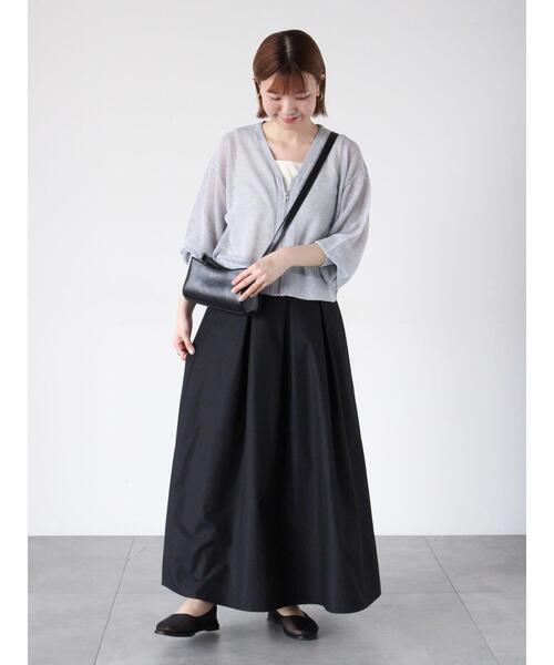 Lugnoncure（ルノンキュール）の「ラメ混メッシュ編みジップカーディガン（カーディガン/ボレロ・レディース・オフホワイト/チャコールグレー/グレー・F）」の4枚目の写真