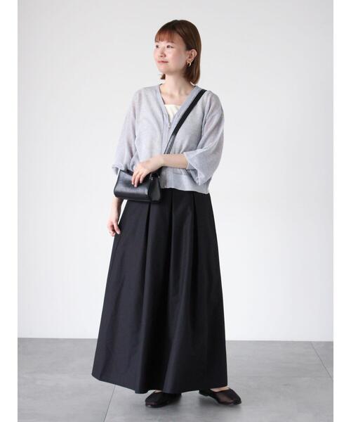 Lugnoncure（ルノンキュール）の「ラメ混メッシュ編みジップカーディガン（カーディガン/ボレロ・レディース・オフホワイト/チャコールグレー/グレー・F）」の5枚目の写真