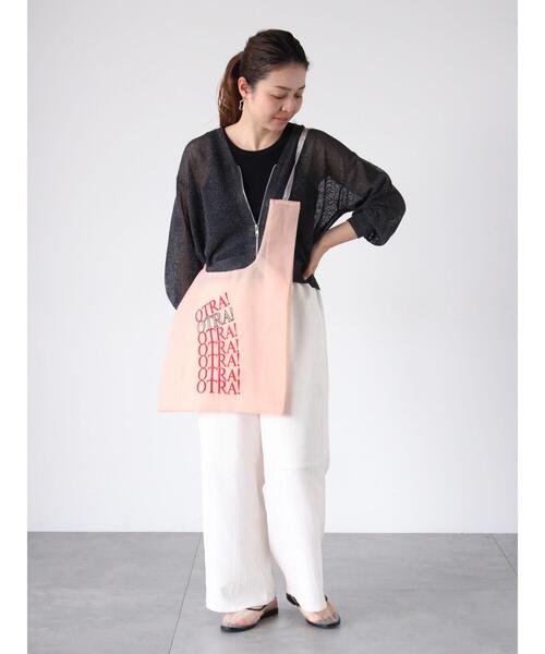 Lugnoncure（ルノンキュール）の「ラメ混メッシュ編みジップカーディガン（カーディガン/ボレロ・レディース・オフホワイト/チャコールグレー/グレー・F）」の11枚目の写真