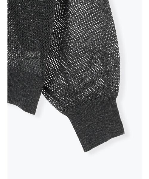 Lugnoncure（ルノンキュール）の「ラメ混メッシュ編みジップカーディガン（カーディガン/ボレロ・レディース・オフホワイト/チャコールグレー/グレー・F）」の19枚目の写真