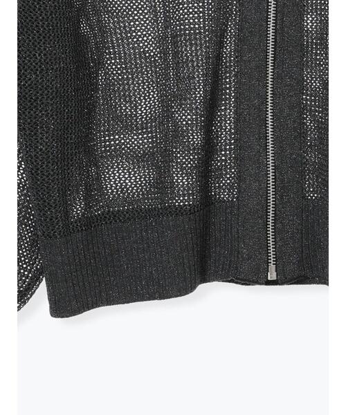 Lugnoncure（ルノンキュール）の「ラメ混メッシュ編みジップカーディガン（カーディガン/ボレロ・レディース・オフホワイト/チャコールグレー/グレー・F）」の20枚目の写真