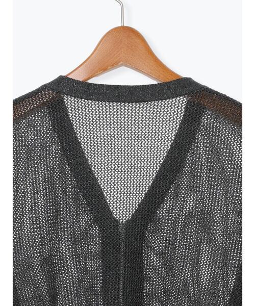 Lugnoncure（ルノンキュール）の「ラメ混メッシュ編みジップカーディガン（カーディガン/ボレロ・レディース・オフホワイト/チャコールグレー/グレー・F）」の21枚目の写真
