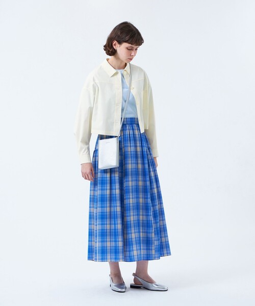 MACKINTOSH PHILOSOPHY（ﾏｯｷﾝﾄｯｼｭ ﾌｨﾛｿﾌｨｰ）の「クロップドシャツブルゾン（シャツ/ブラウス・レディース・ホワイト系その他/ライトブルー・38/36）」の3枚目の写真