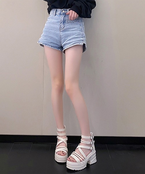 Lace Ladies（レースレディース）の「レザー調 グラディエーター風 厚底 ハイカット サンダル（サンダル・レディース・アイボリー/ブラック・22.5cm/23cm/23.5cm/24cm/24.5cm）」の3枚目の写真