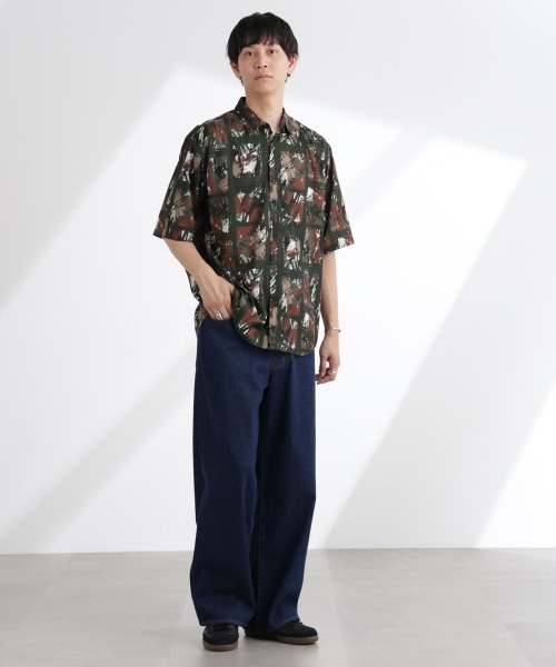 セール】アート柄シャツ 半袖（シャツ/ブラウス）｜NANO universe