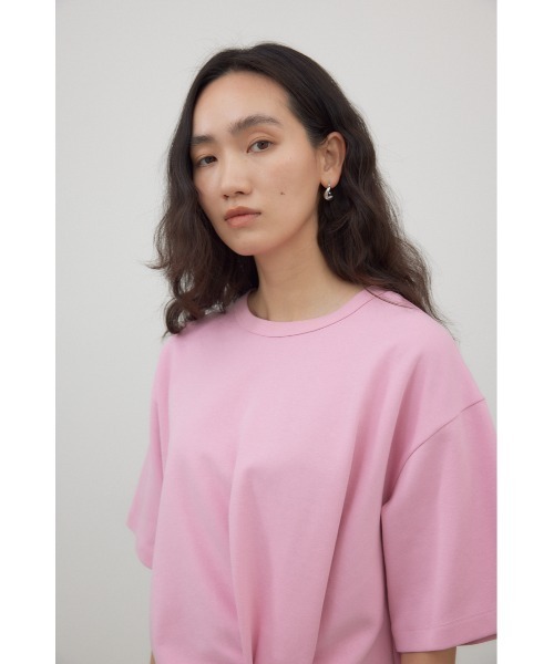 crie conforto(クリーコンフォルト)の「タックヘムショートプルオーバー(Tシャツ/カットソー・レディース・オフホワイト/ブラック/ピンク・FREE)」の3枚目の写真