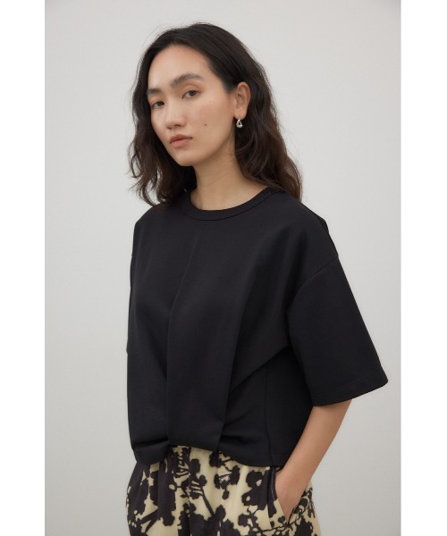 crie conforto(クリーコンフォルト)の「タックヘムショートプルオーバー(Tシャツ/カットソー・レディース・オフホワイト/ブラック/ピンク・FREE)」の4枚目の写真