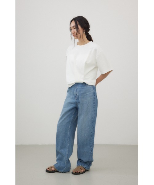 crie conforto(クリーコンフォルト)の「タックヘムショートプルオーバー(Tシャツ/カットソー・レディース・オフホワイト/ブラック/ピンク・FREE)」の15枚目の写真