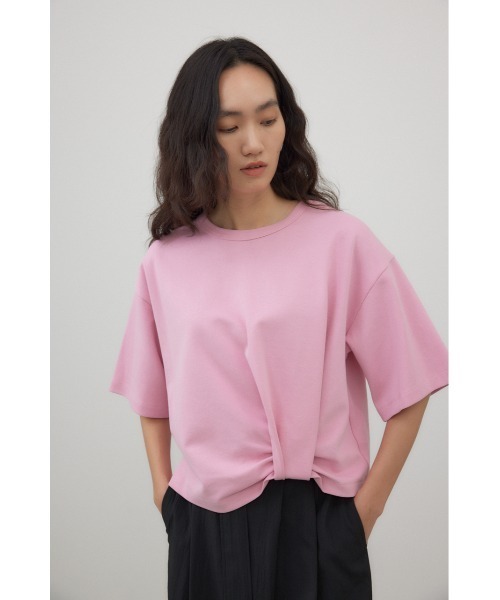 crie conforto(クリーコンフォルト)の「タックヘムショートプルオーバー(Tシャツ/カットソー・レディース・オフホワイト/ブラック/ピンク・FREE)」の22枚目の写真