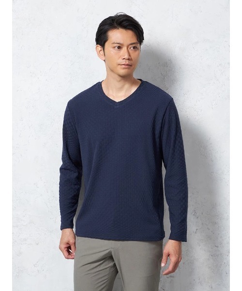 HARUYAMA(ハルヤマ)の「Vネック Tシャツ 無地 カジュアルインナー 春夏【RUCKEN BACCHAR】(Tシャツ/カットソー・メンズ・オフホワイト/ライトグレー/ネイビー・LL/L/M)」の1枚目の写真