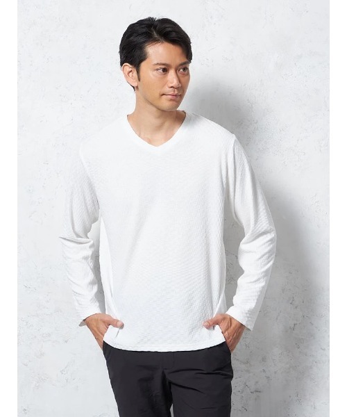 HARUYAMA(ハルヤマ)の「Vネック Tシャツ 無地 カジュアルインナー 春夏【RUCKEN BACCHAR】(Tシャツ/カットソー・メンズ・オフホワイト/ライトグレー/ネイビー・LL/L/M)」の2枚目の写真